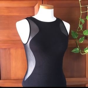 Express Dress Black Bodycon with Mesh Sides
